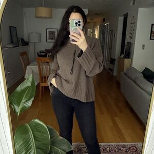 Gap CashSoft Relaxed Crewneck Sweater in Taupe/Brown - Large